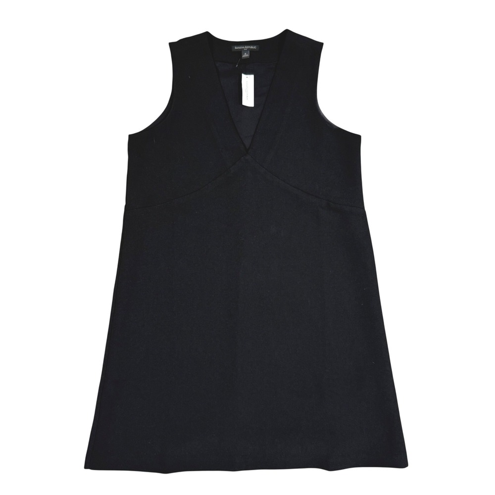 Banana Republic Womens 8 Black Sleeveless Dress NWT‎ V Neck Work Shift NEW